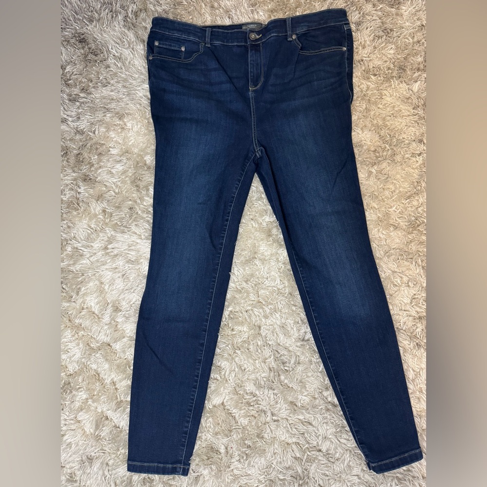 Torrid Women’s Dark Blue Skinny Jeans - Tall 29” Inseam, Size 18